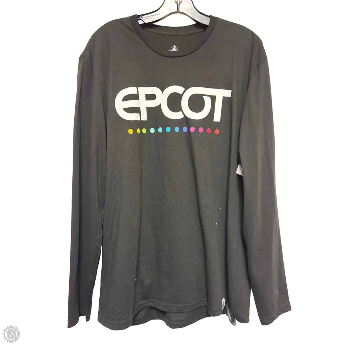 Top Long Sleeve Basic By Disney Store In Black & White, Size: L
