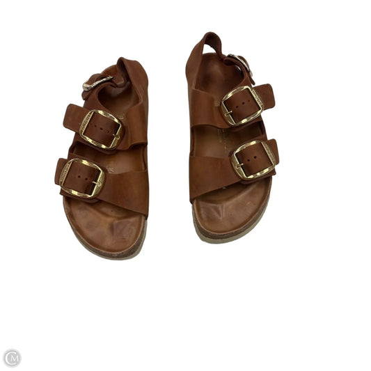 Sandals Flats By Birkenstock In Brown, Size: 9