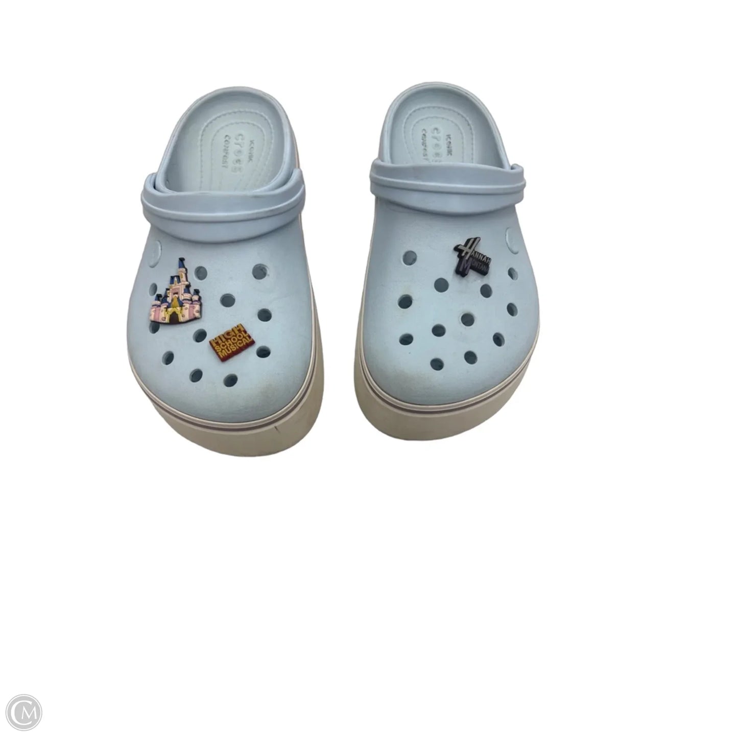 Shoes Flats By Crocs In Blue, Size: 7