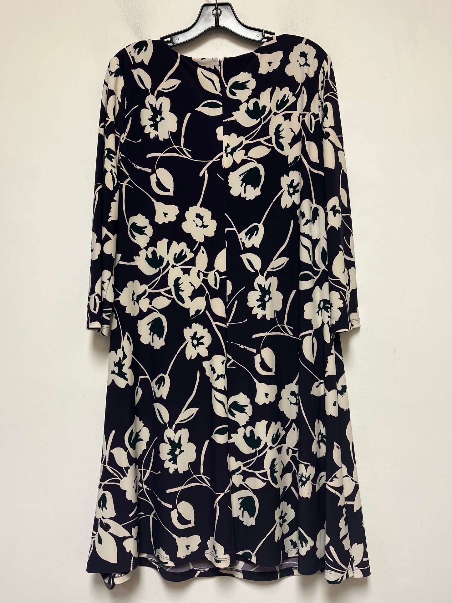 Floral Print Dress Casual Midi Lauren By Ralph Lauren, Size L