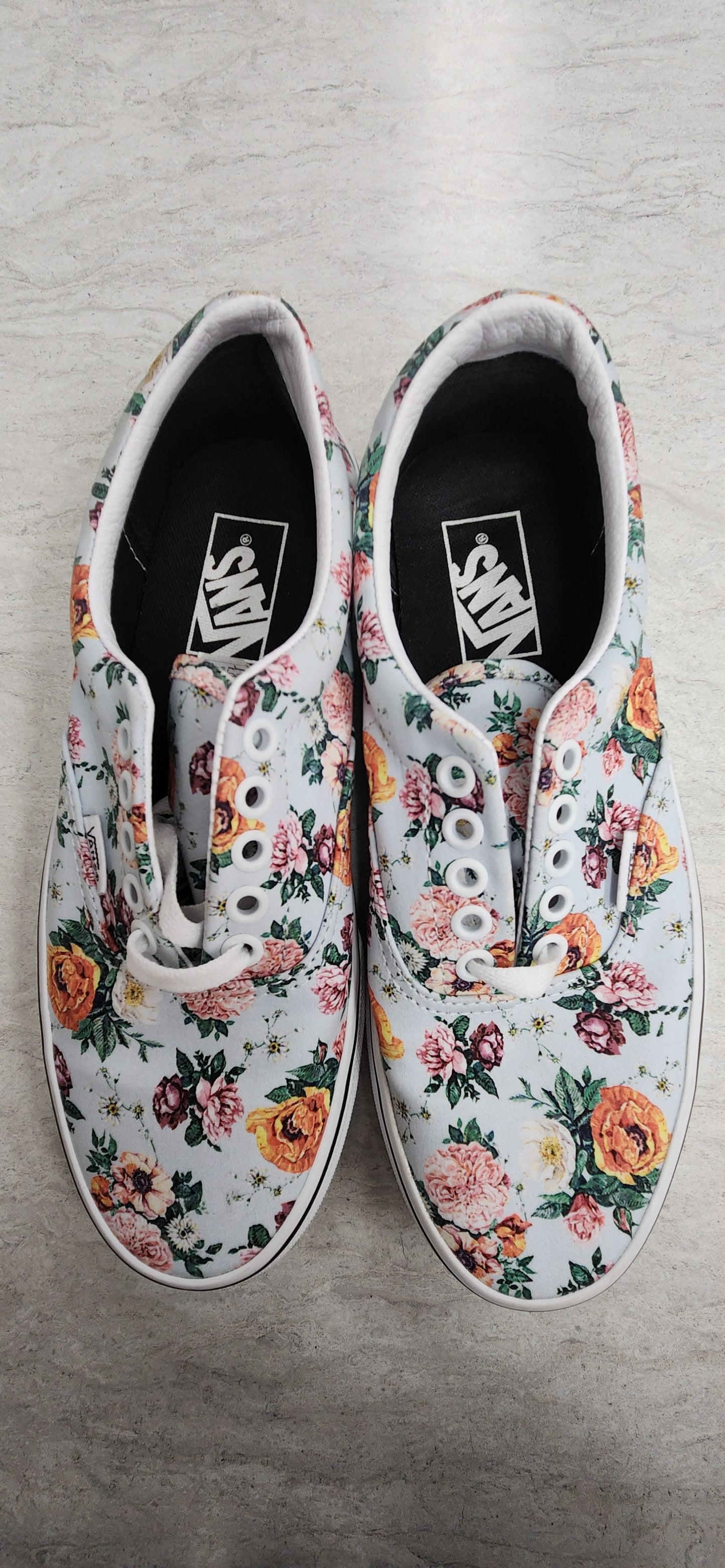 Floral Print Shoes Sneakers Vans, Size 8