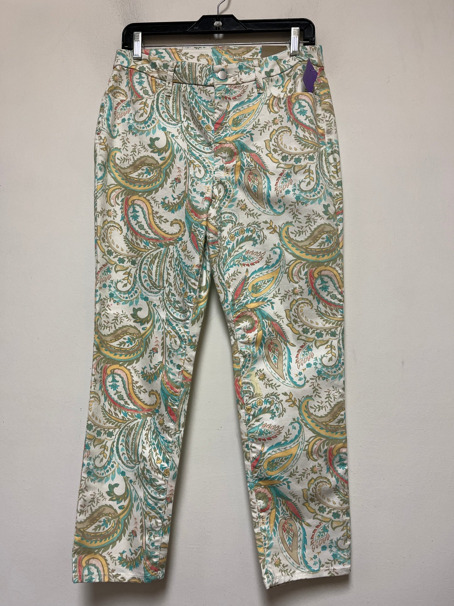 Floral Print Jeans Straight Chicos, Size 0