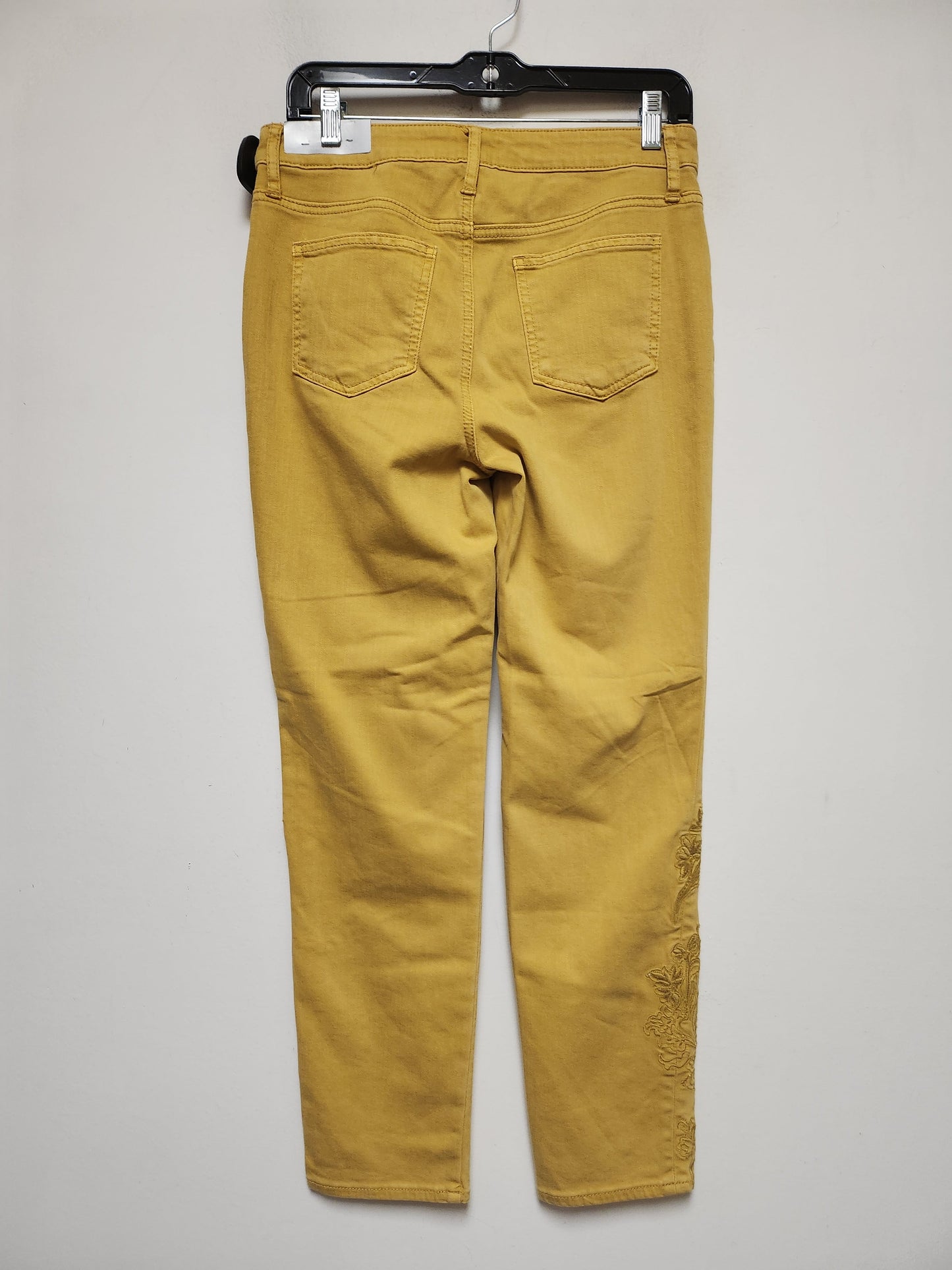 Yellow Denim Jeans Straight Chicos, Size 4