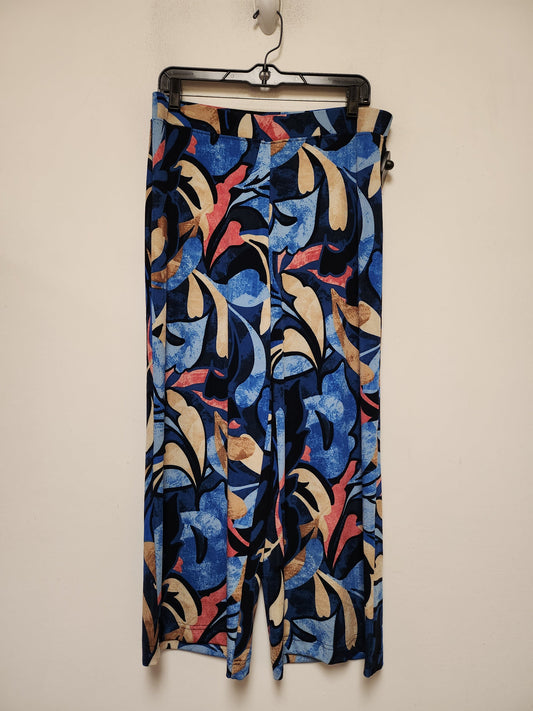 Tropical Print Pants Wide Leg Chicos, Size M