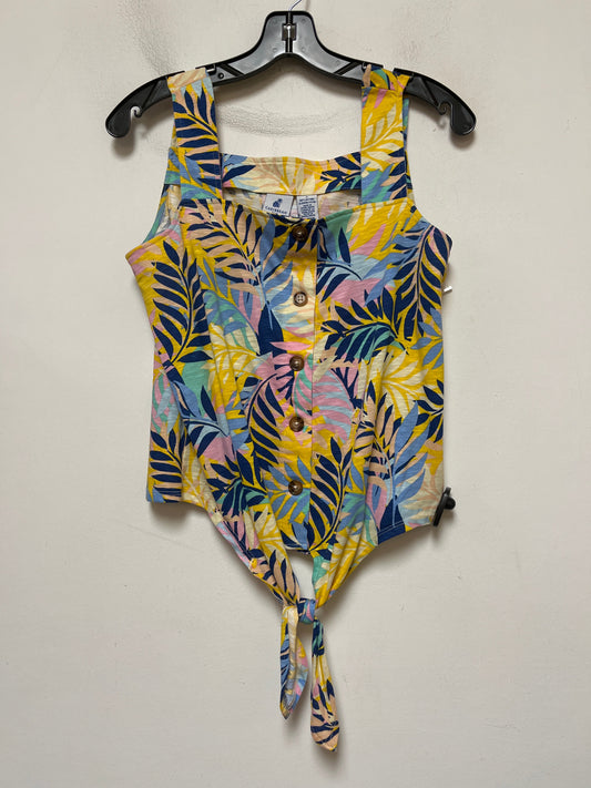 Tropical Print Top Sleeveless Caribbean Joe, Size S