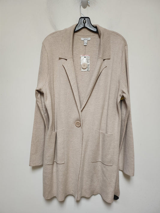 Sweater Cardigan By Nine West Apparel In Tan, Size: Xxl