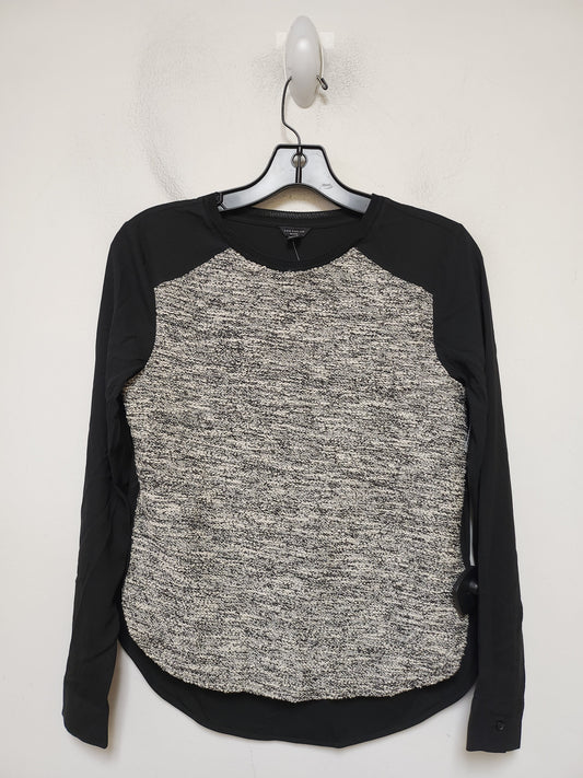 Top Long Sleeve By Ann Taylor In Black & Cream, Size: Xsp