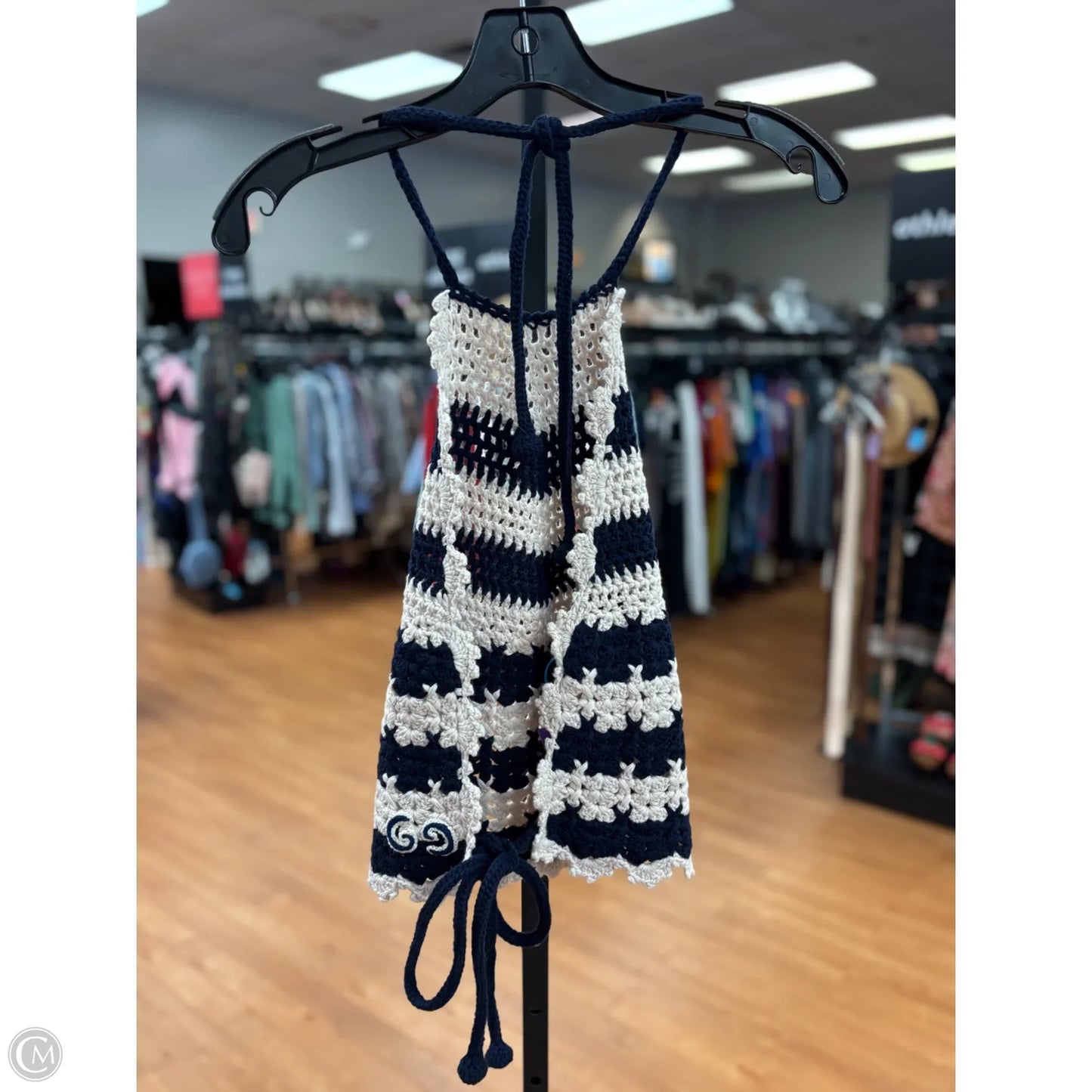 Top Sleeveless Luxury Designer By Gucci In Blue & Cream, Size: M