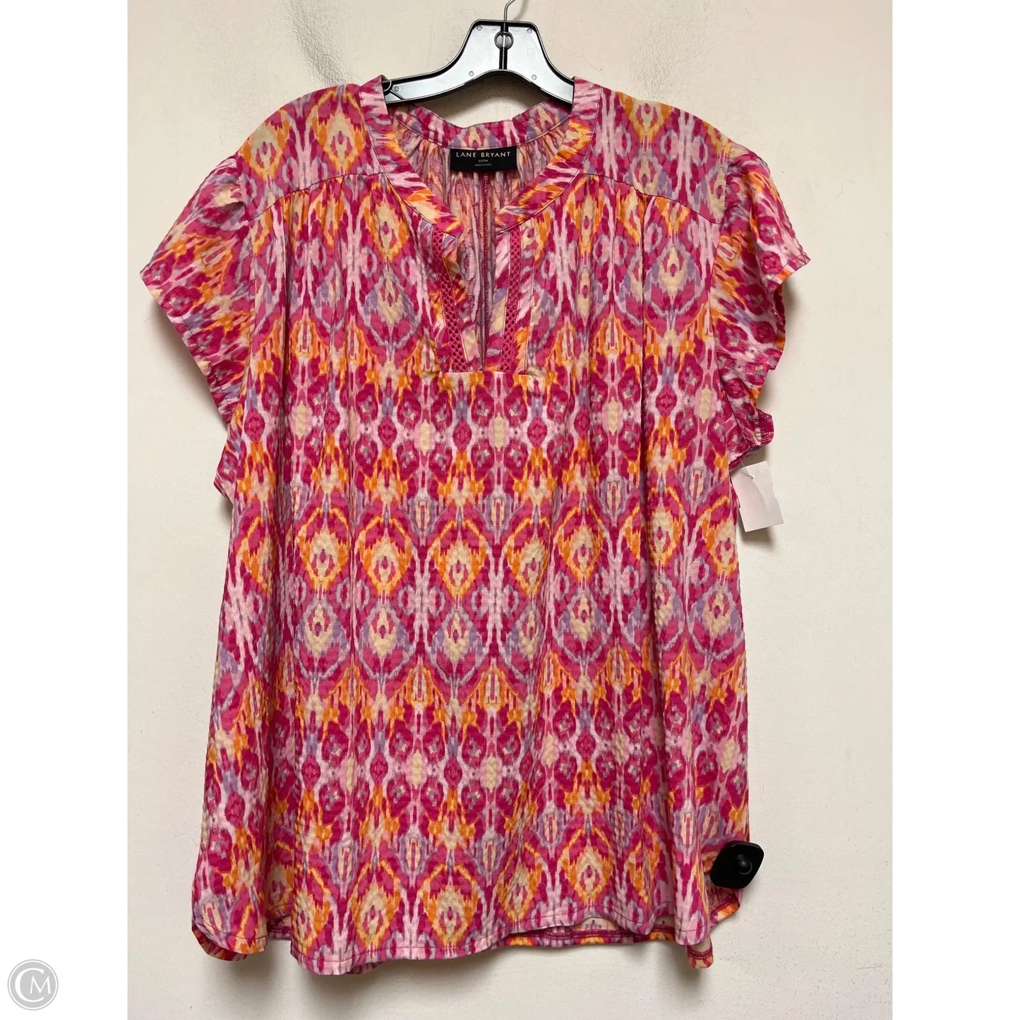 Top Short Sleeve By Lane Bryant In Orange & Pink, Size: 3x