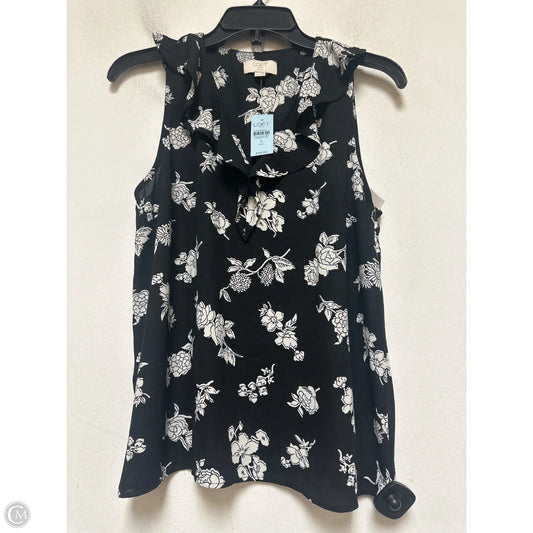 Top Sleeveless By Loft In Black & White, Size: S