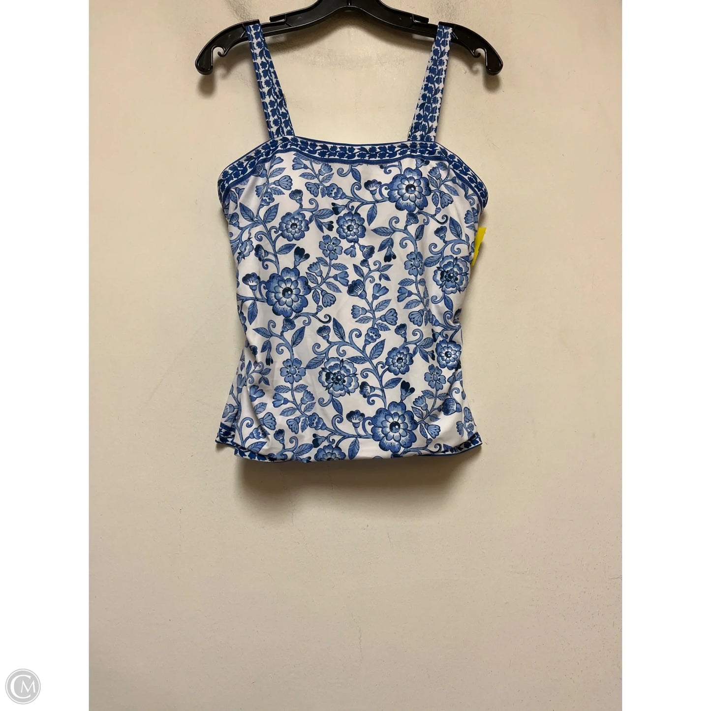 Swimsuit 2pc By Clothes Mentor In Blue & White, Size: L