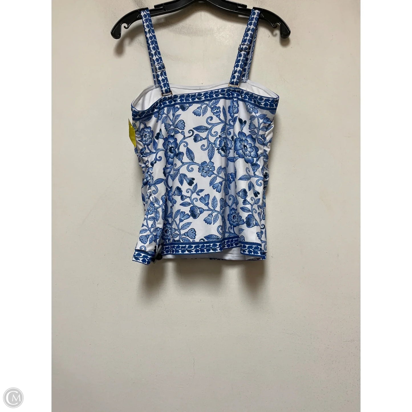 Swimsuit 2pc By Clothes Mentor In Blue & White, Size: L