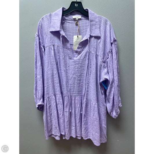 Top Long Sleeve By Easel In Purple, Size: M