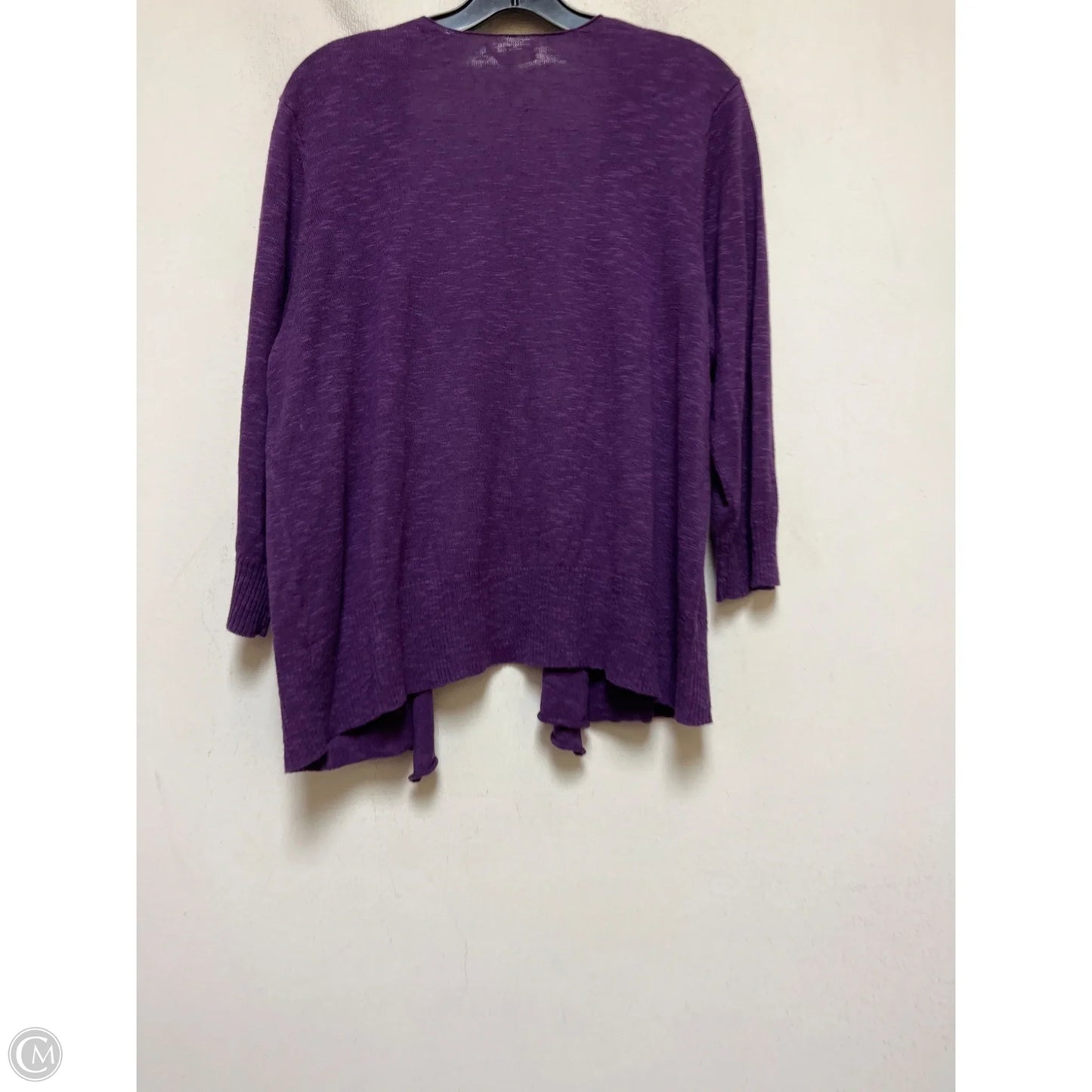 Sweater Cardigan By Eileen Fisher In Purple, Size: L