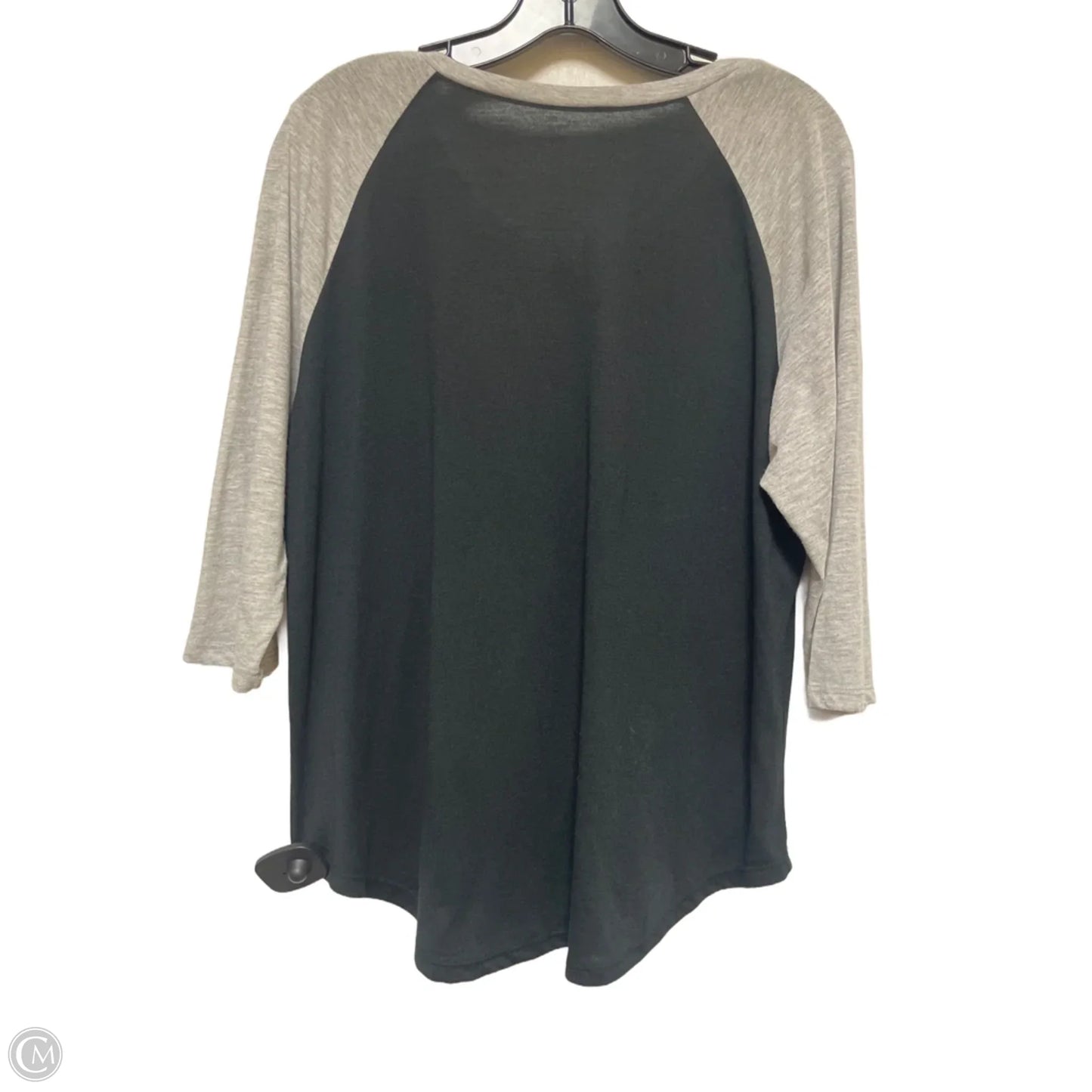 Top Short Sleeve By Disney In Black & Grey, Size: 2x