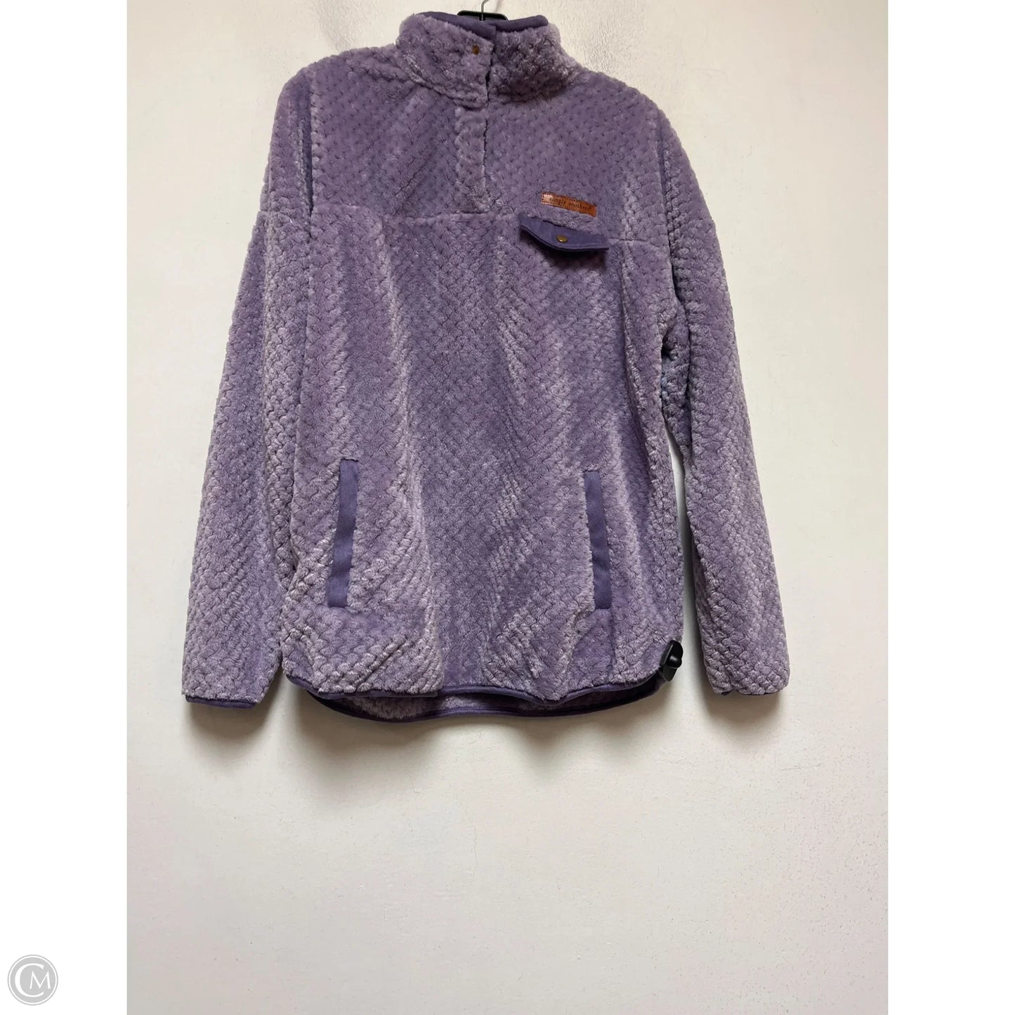 Sweatshirt Collar By Simply Southern In Purple, Size: L