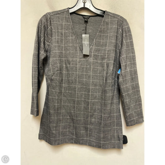 Top Long Sleeve By Ann Taylor In Plaid Pattern, Size: S