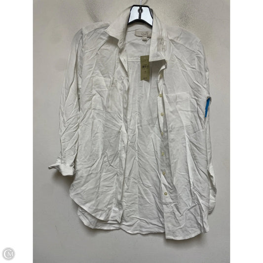 Top Long Sleeve By Loft In White, Size: S