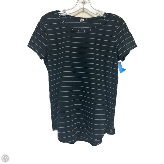 Athletic Top Short Sleeve By Lululemon In Black & White, Size: 4