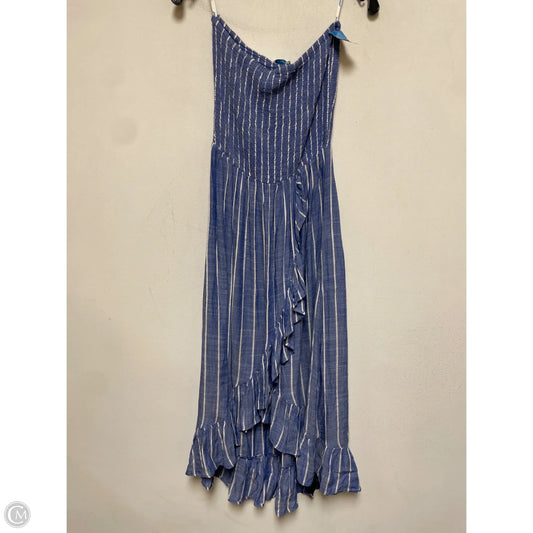 Dress Casual Midi By Blue Island In Blue & White, Size: M