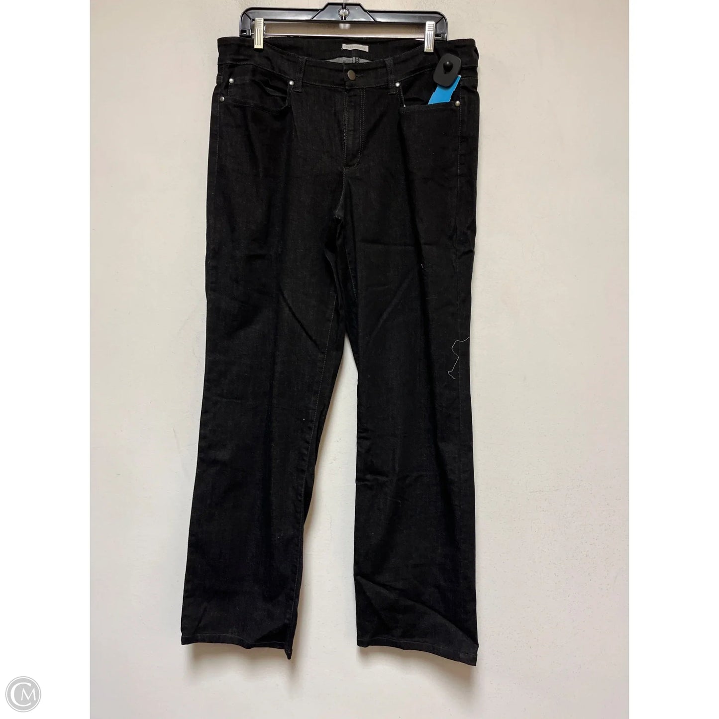Jeans Straight By Eileen Fisher In Black Denim, Size: 14
