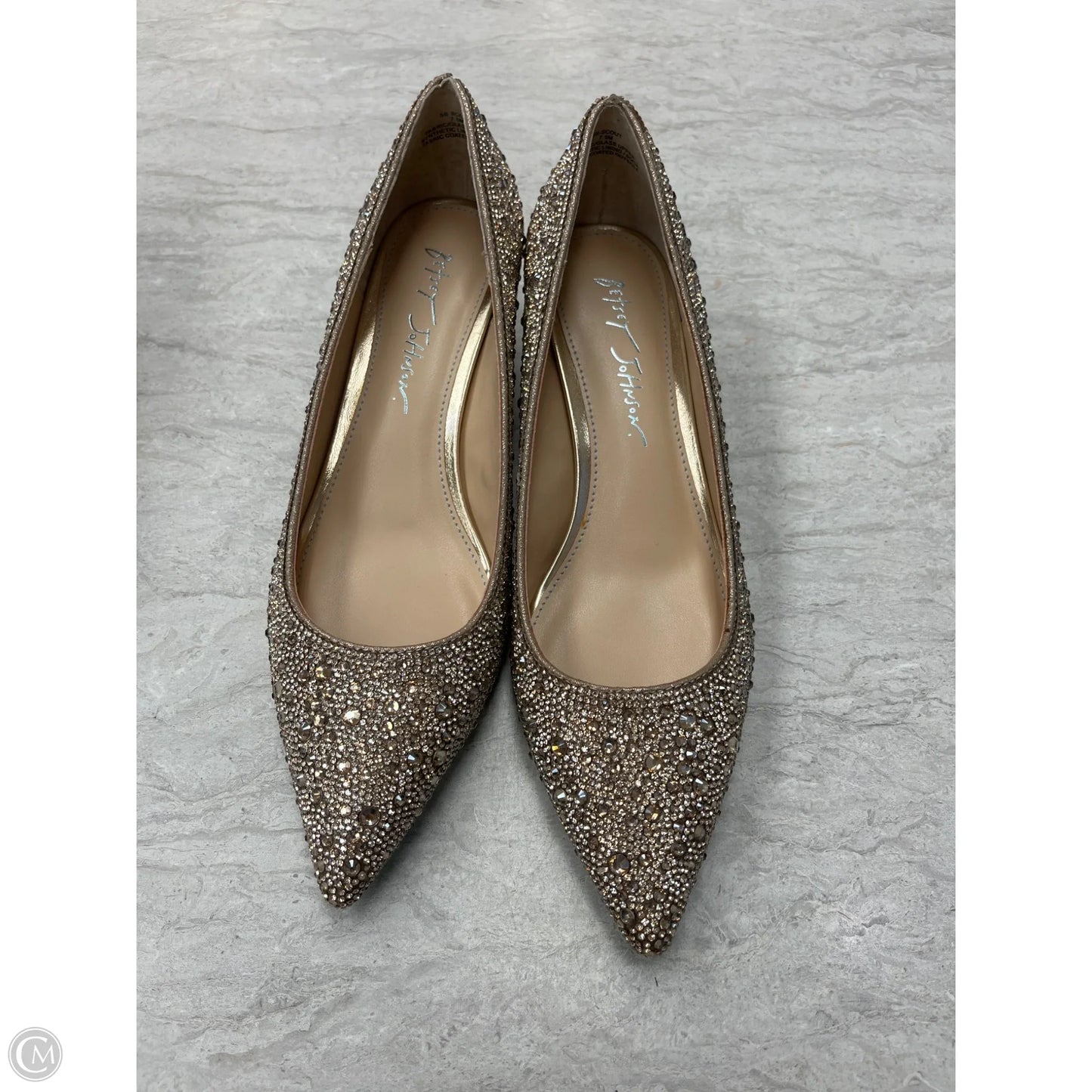 Shoes Heels Kitten By Betsey Johnson In Gold, Size: 7.5