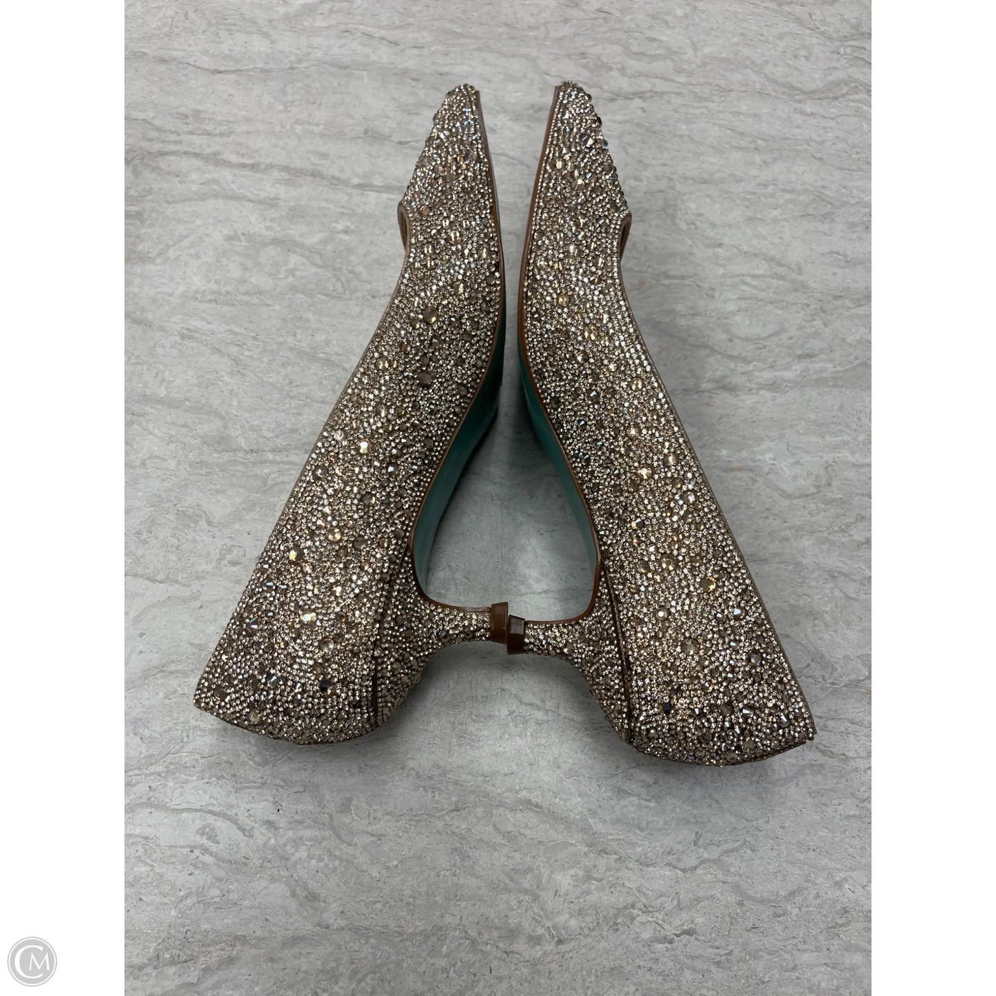 Shoes Heels Kitten By Betsey Johnson In Gold, Size: 7.5