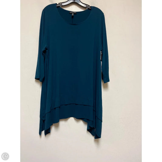 Top Long Sleeve By Eileen Fisher In Teal, Size: Xl