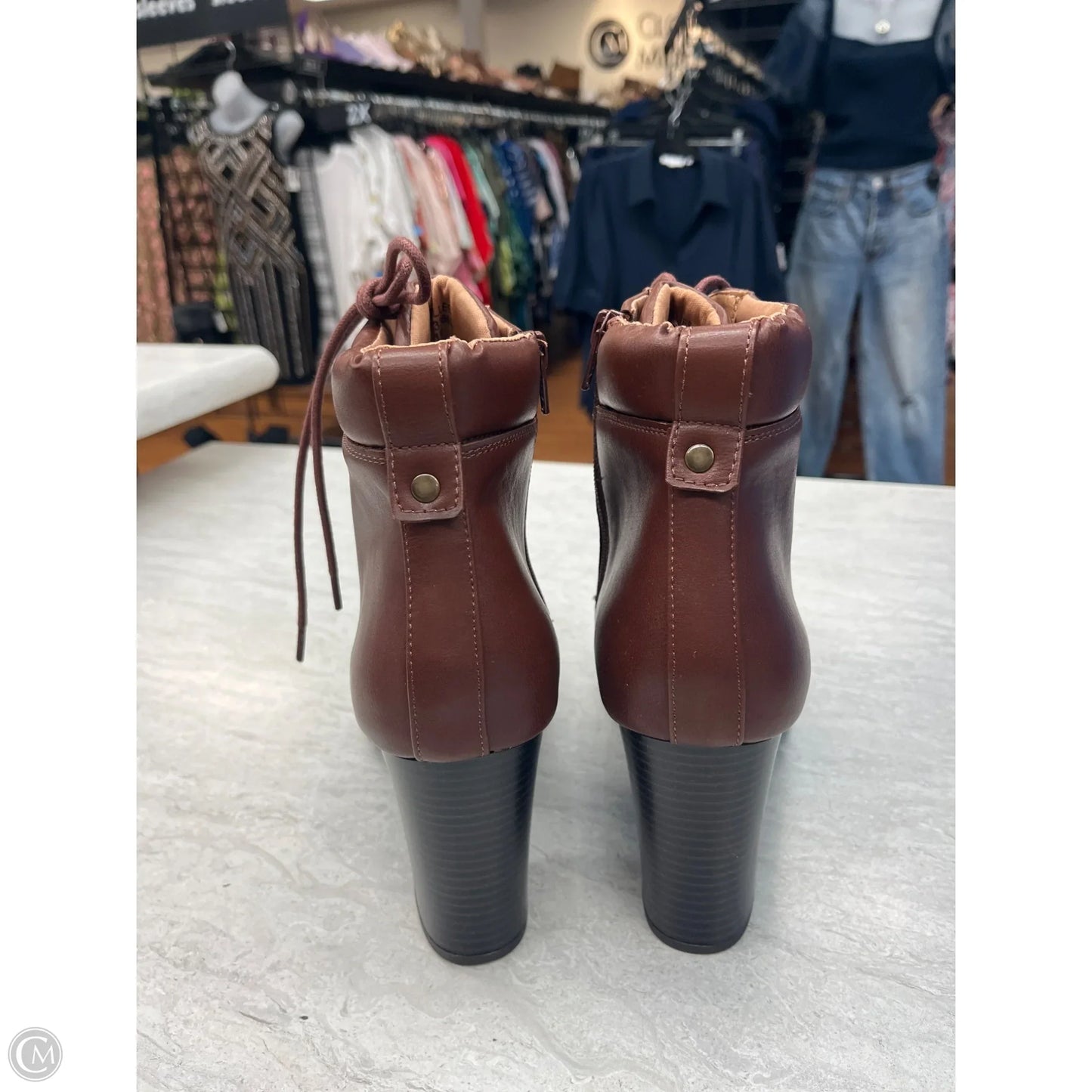 Boots Ankle Heels By Style And Company In Brown, Size: 11