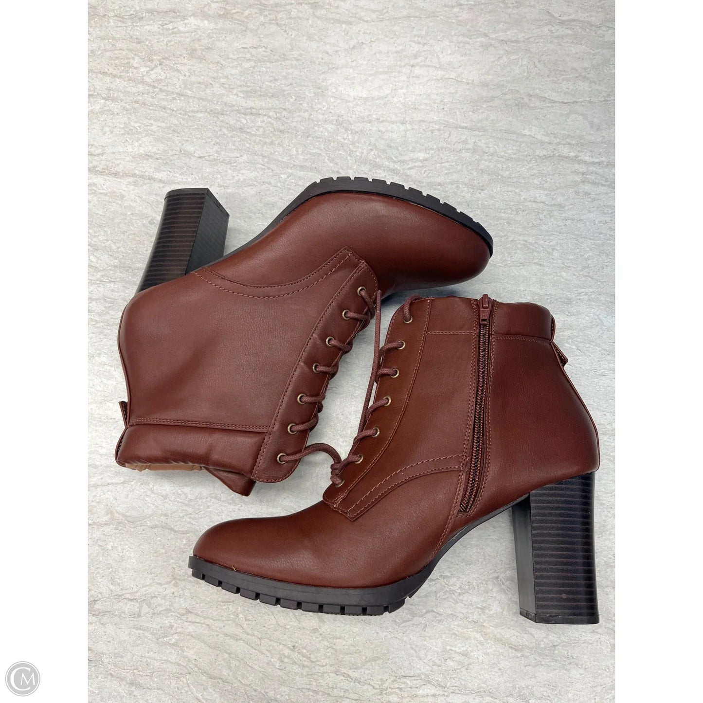 Boots Ankle Heels By Style And Company In Brown, Size: 11