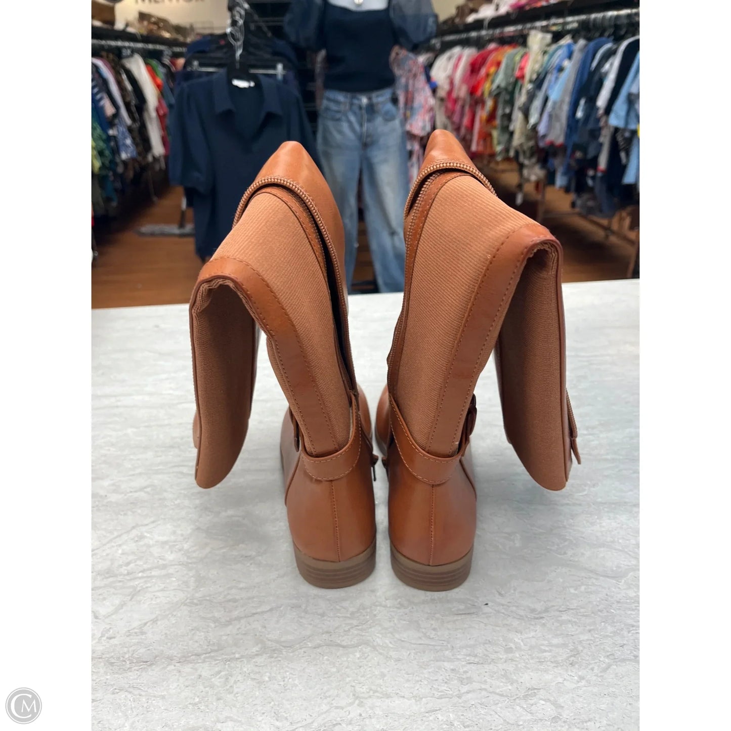 Boots Knee Flats By Style And Company In Tan, Size: 7