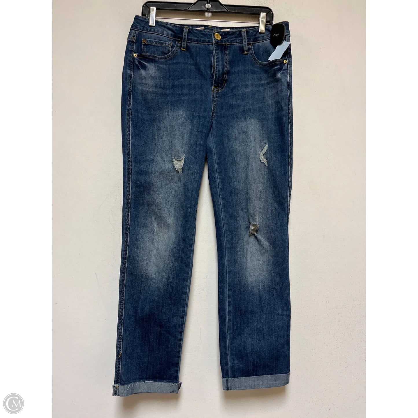 Jeans Straight By Seven 7 In Blue Denim, Size: 4