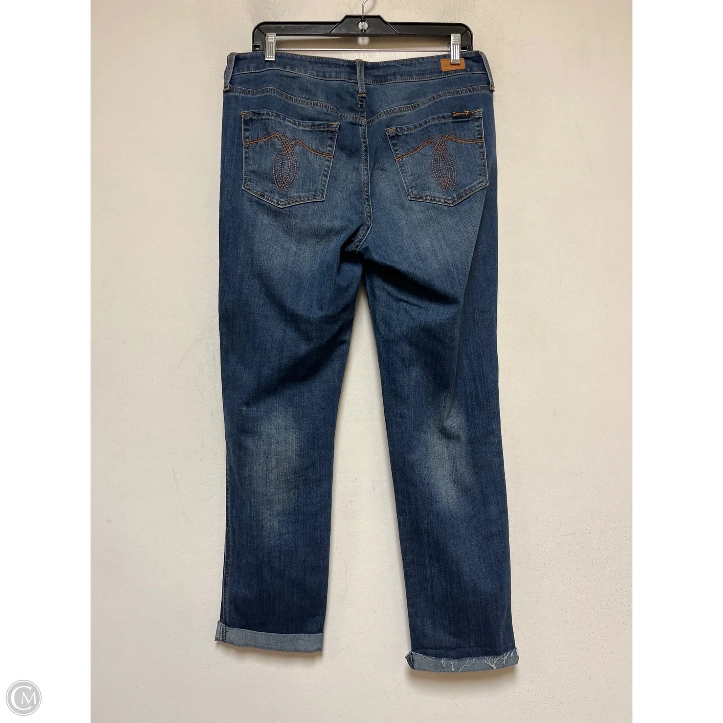 Jeans Straight By Seven 7 In Blue Denim, Size: 4
