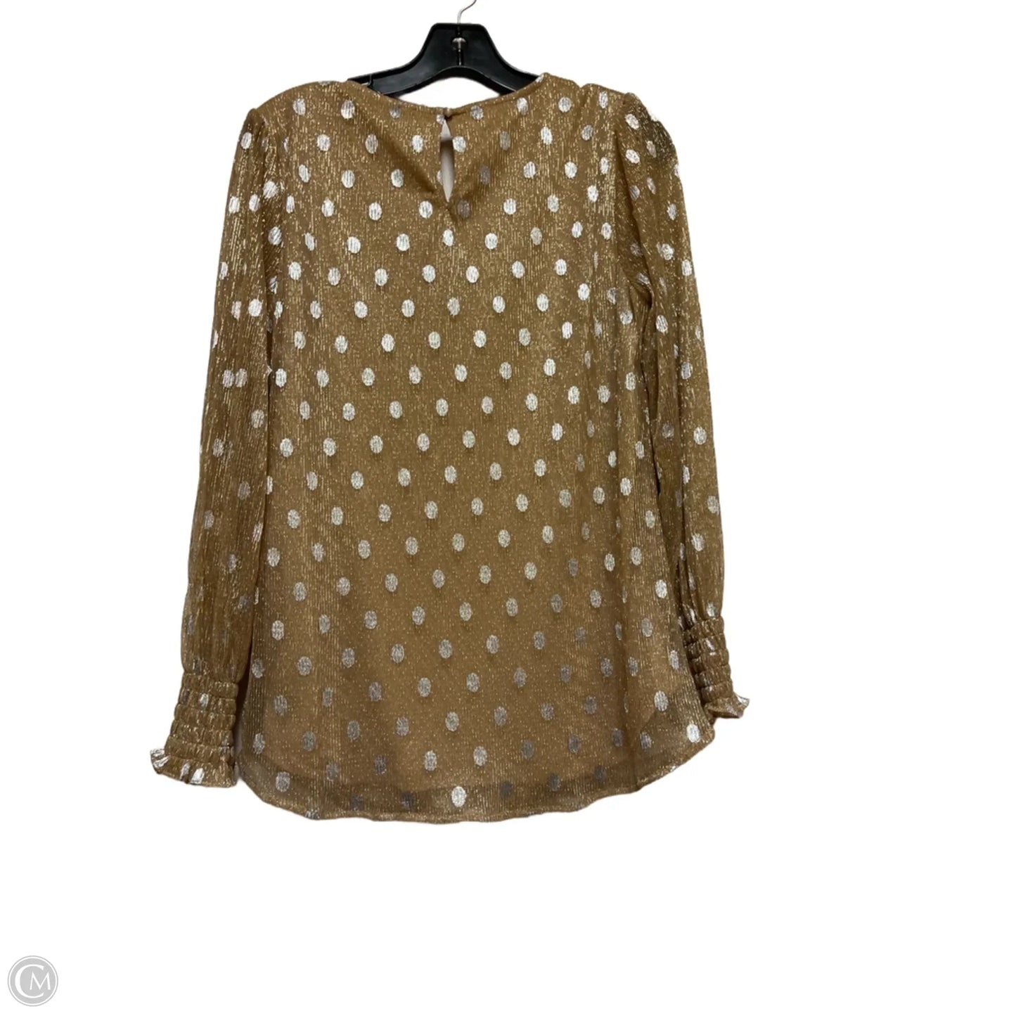 Top Long Sleeve By Adrianna Papell In Gold & Silver, Size: M
