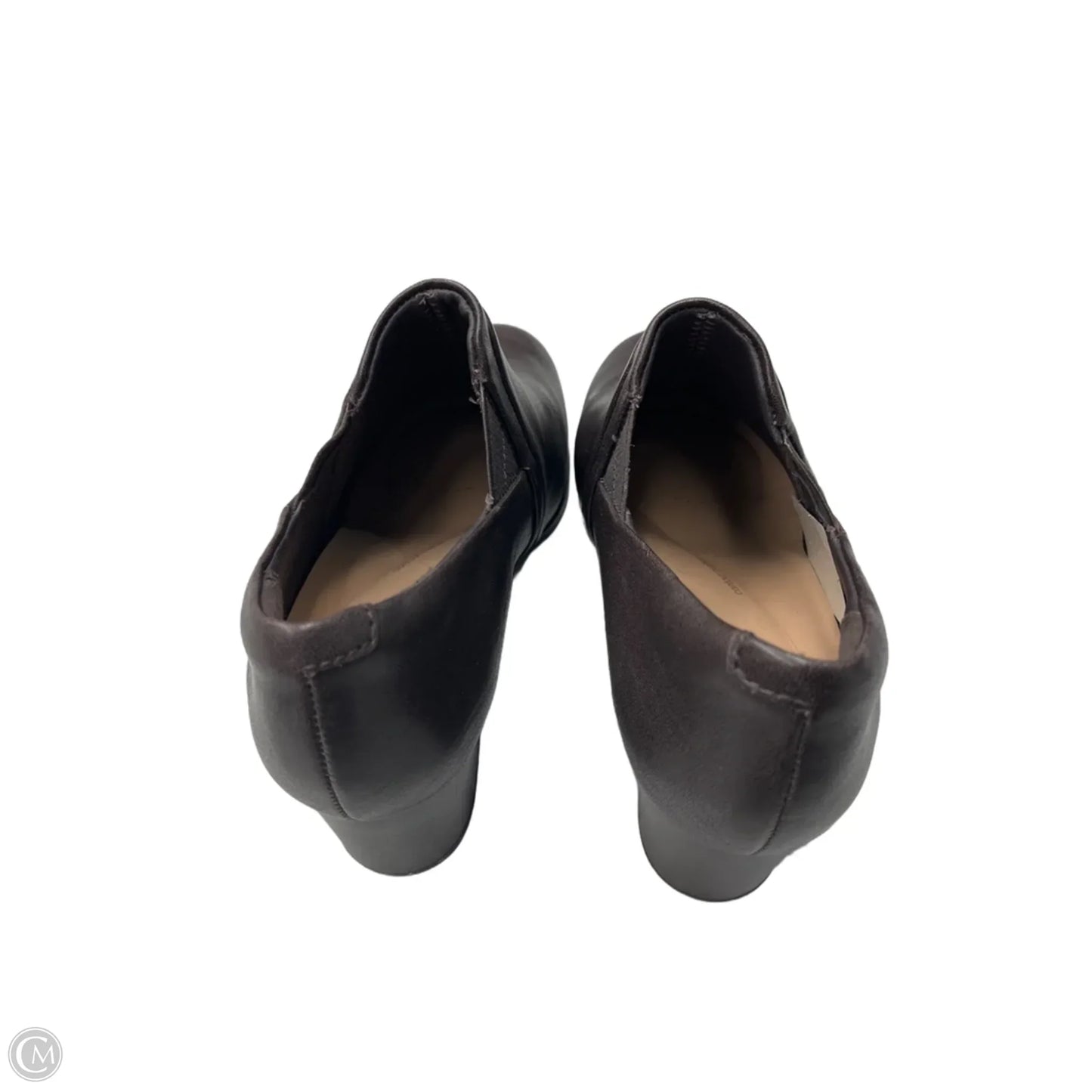 Boots Ankle Heels By Clarks In Brown, Size: 7.5
