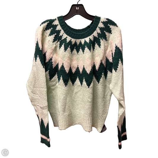 Sweater By Bp In Cream & Green, Size: M