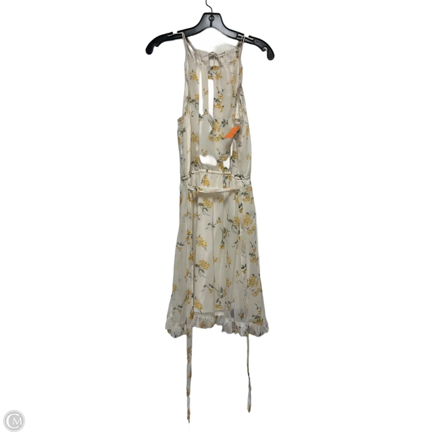 Dress Casual Short By Abercrombie And Fitch In White & Yellow, Size: S