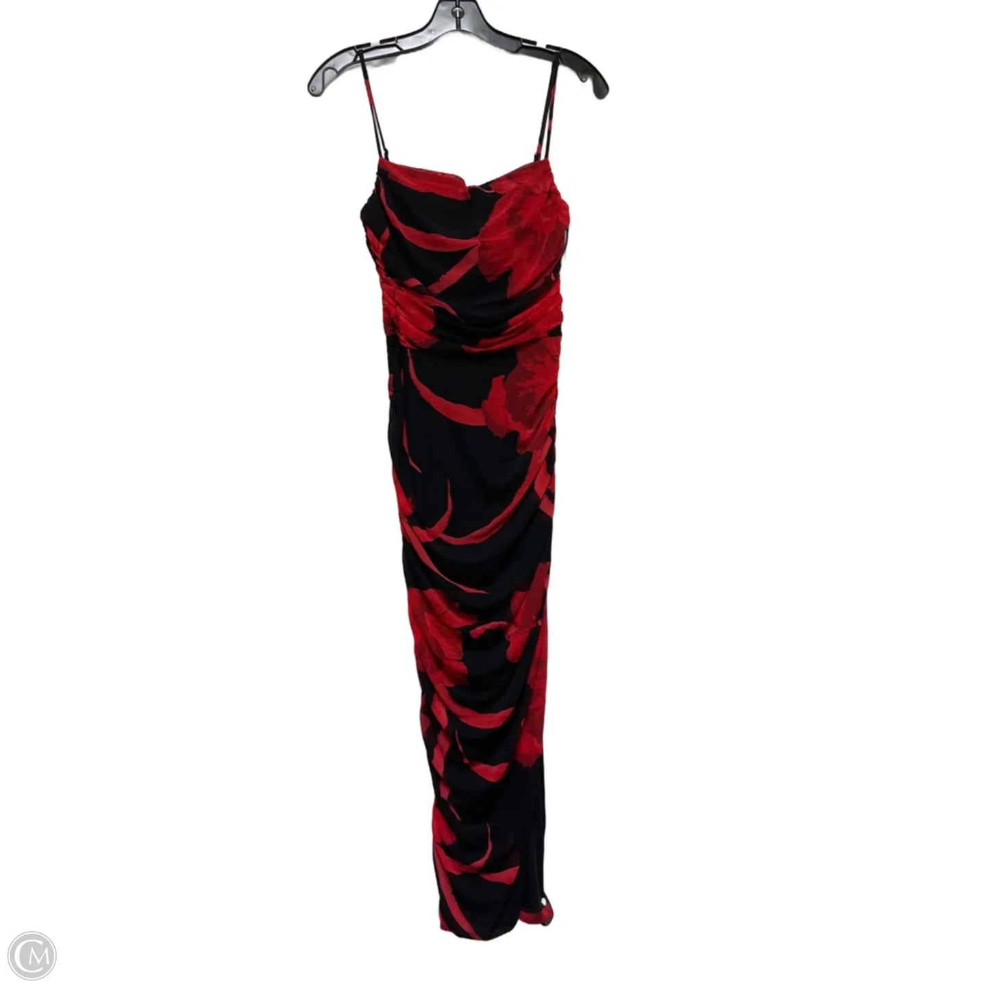 Dress Casual Midi By Express In Black & Red, Size: S