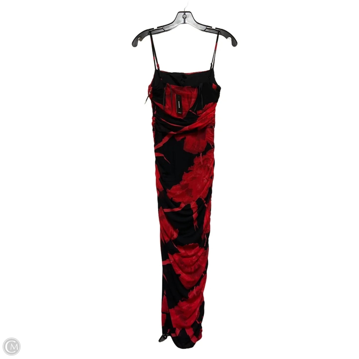 Dress Casual Midi By Express In Black & Red, Size: S
