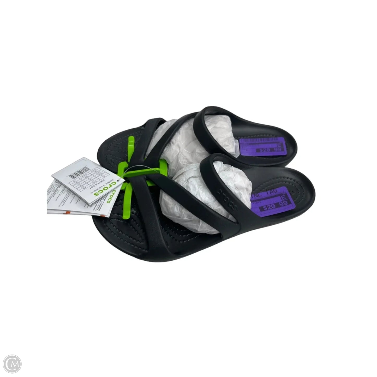 Sandals Flats By Crocs In Black, Size: 6