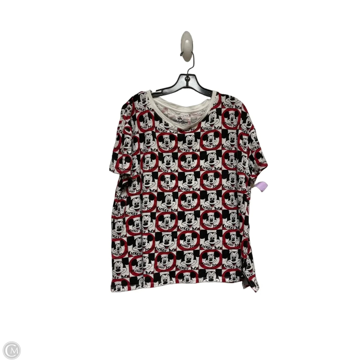 Top Short Sleeve By Disney Store In Black & White, Size: Xl