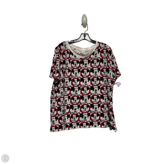 Top Short Sleeve By Disney Store In Black & White, Size: Xl