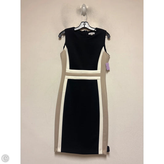 Dress Casual Short By Calvin Klein In Black & Tan, Size: M