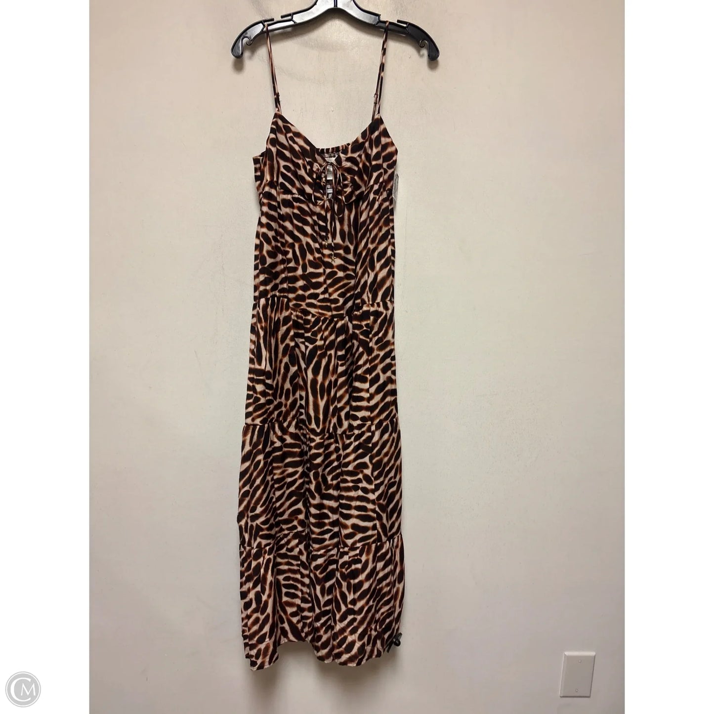 Dress Casual Midi By H&m In Brown & Tan, Size: M