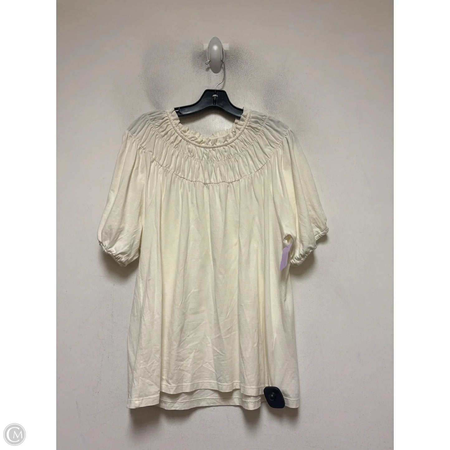 Top Short Sleeve By J. Crew In Cream, Size: Xl