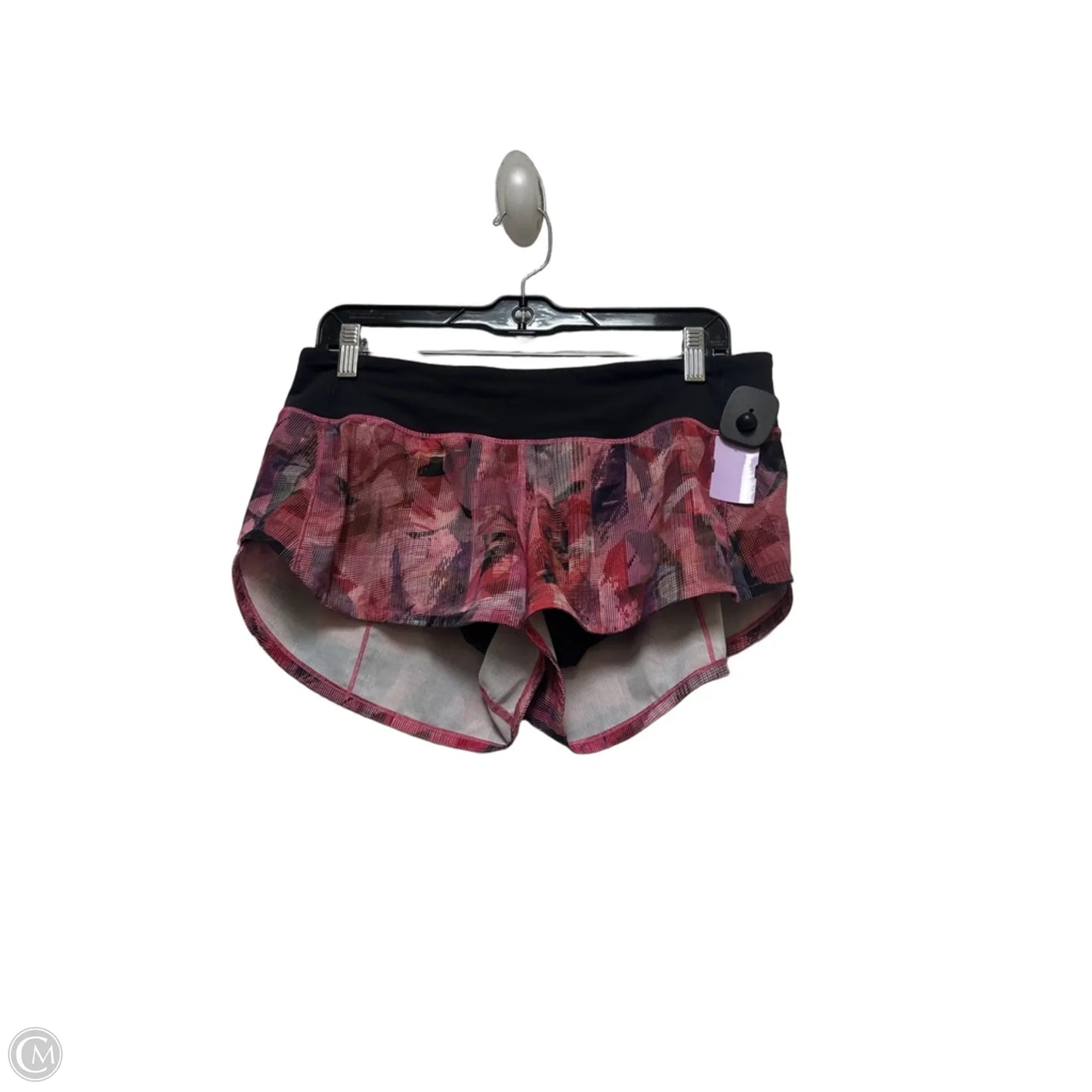 Athletic Shorts By Lululemon In Black & Pink, Size: 8