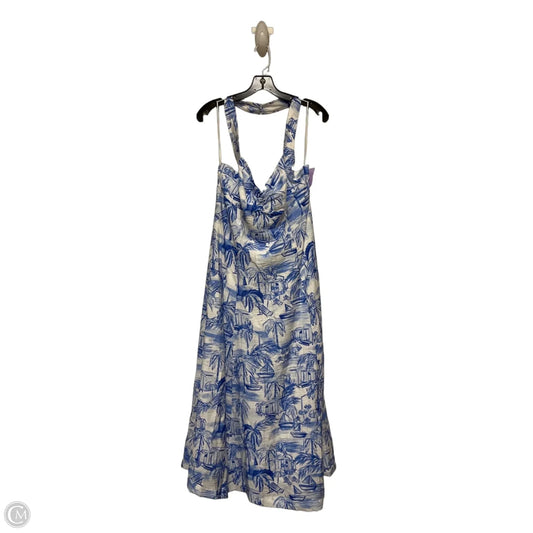Dress Casual Midi By Fashion Nova In Blue & White, Size: Xl