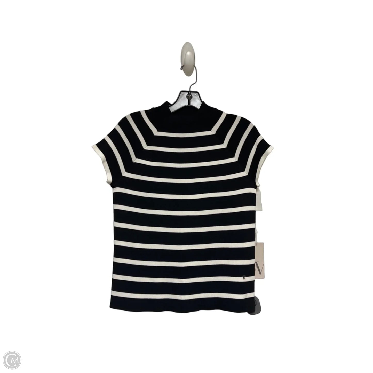 Top Short Sleeve By Worthington In Striped Pattern, Size: M