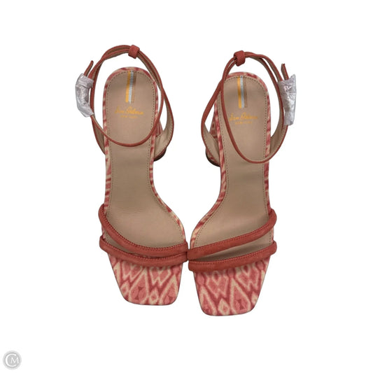 Sandals Heels Block By Sam Edelman In Pink & Tan, Size: 8.5