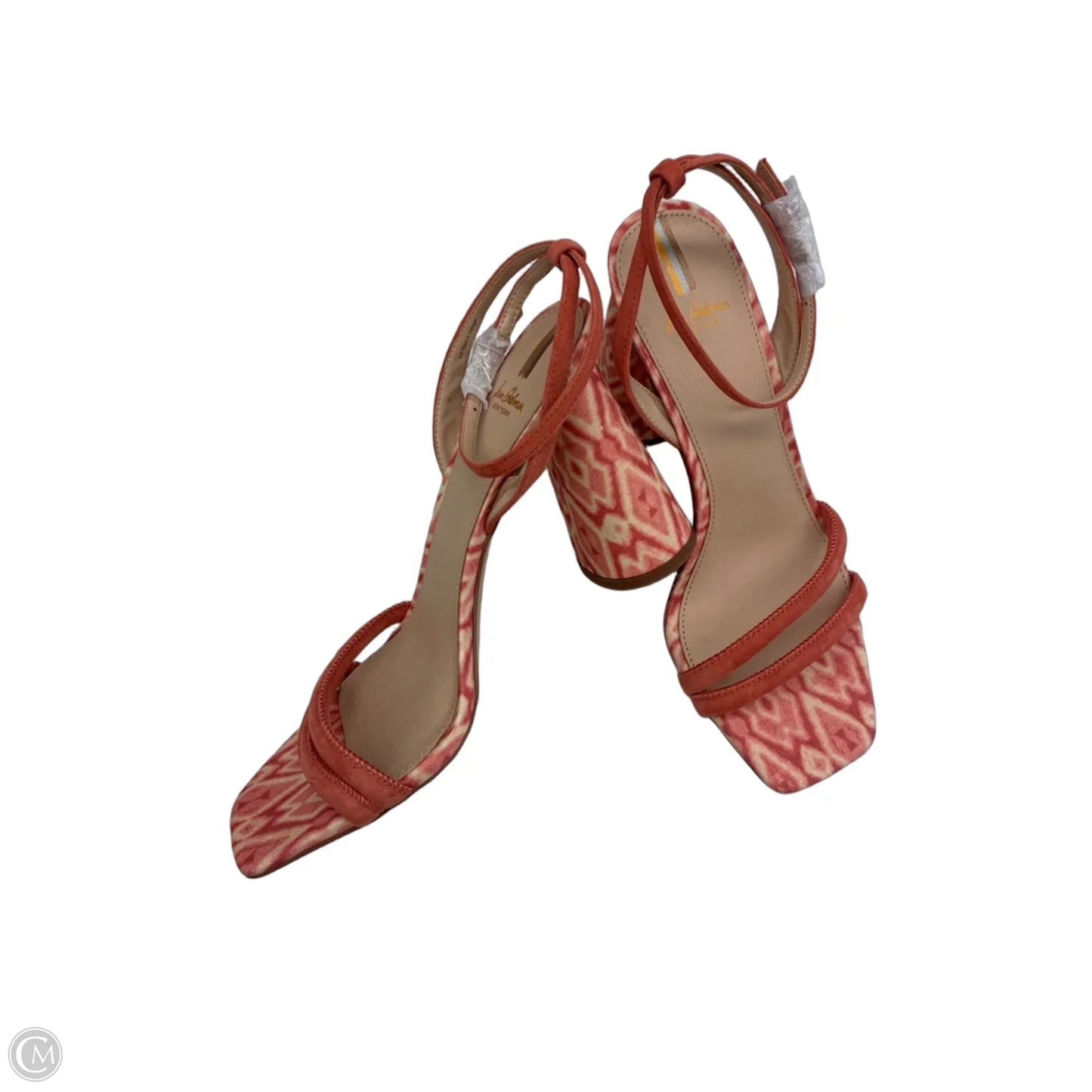 Sandals Heels Block By Sam Edelman In Pink & Tan, Size: 8.5